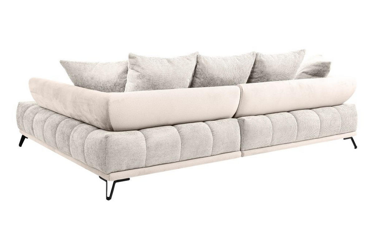 HÖRNSOFFA i chenille beige  - beige/svart, Modern, metall/textil (262/184cm) - MID.YOU