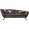 CHESTERFIELD-SOFA  in Mikrofaser Hellbraun  - Hellbraun/Schwarz, Design, Textil/Metall (223/84/90cm) - Pure Home Lifestyle