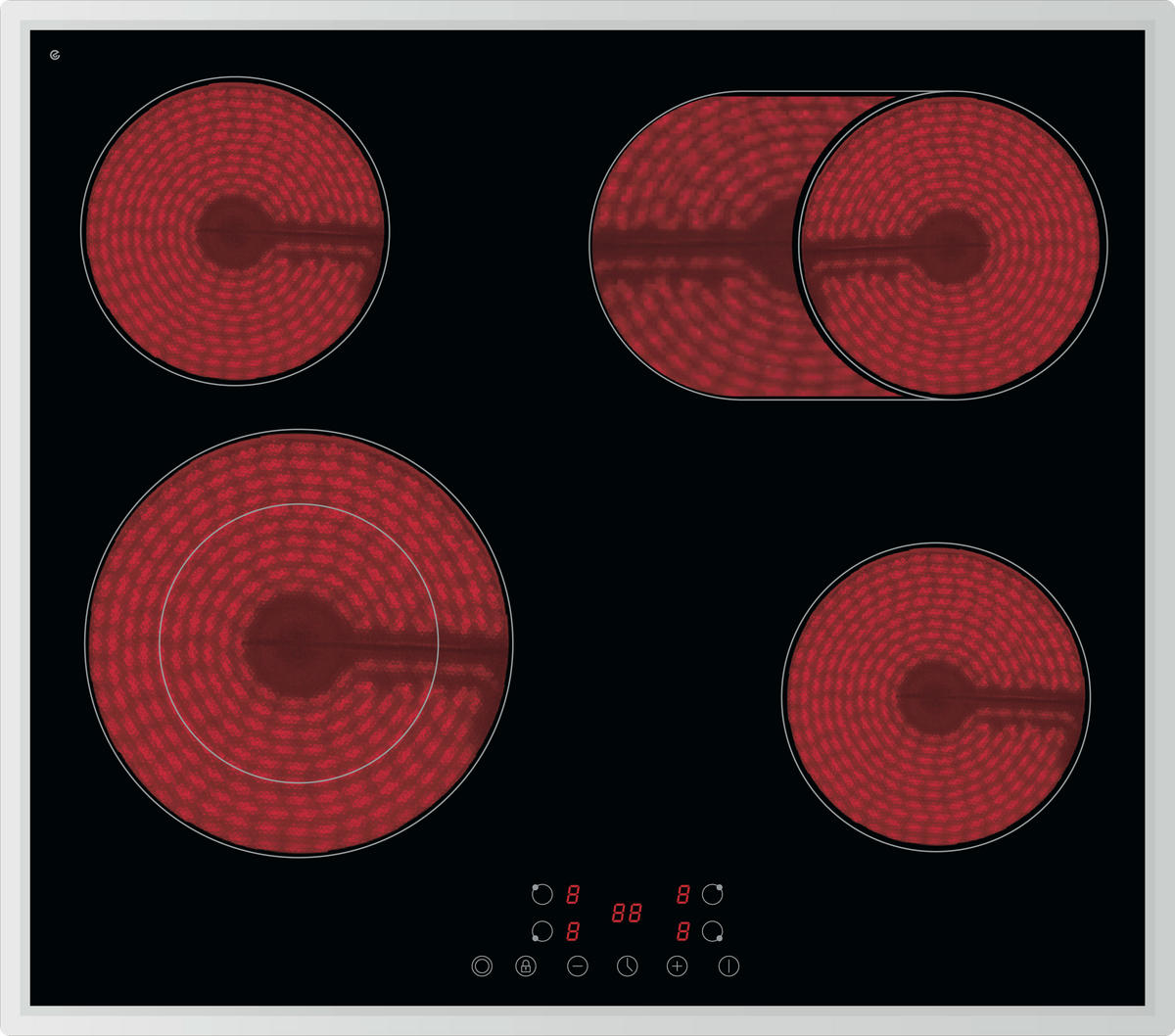 GLASKERAMIKKOCHFELD - Schwarz, Trend, Glas/Metall (59/5/52cm) - PKM
