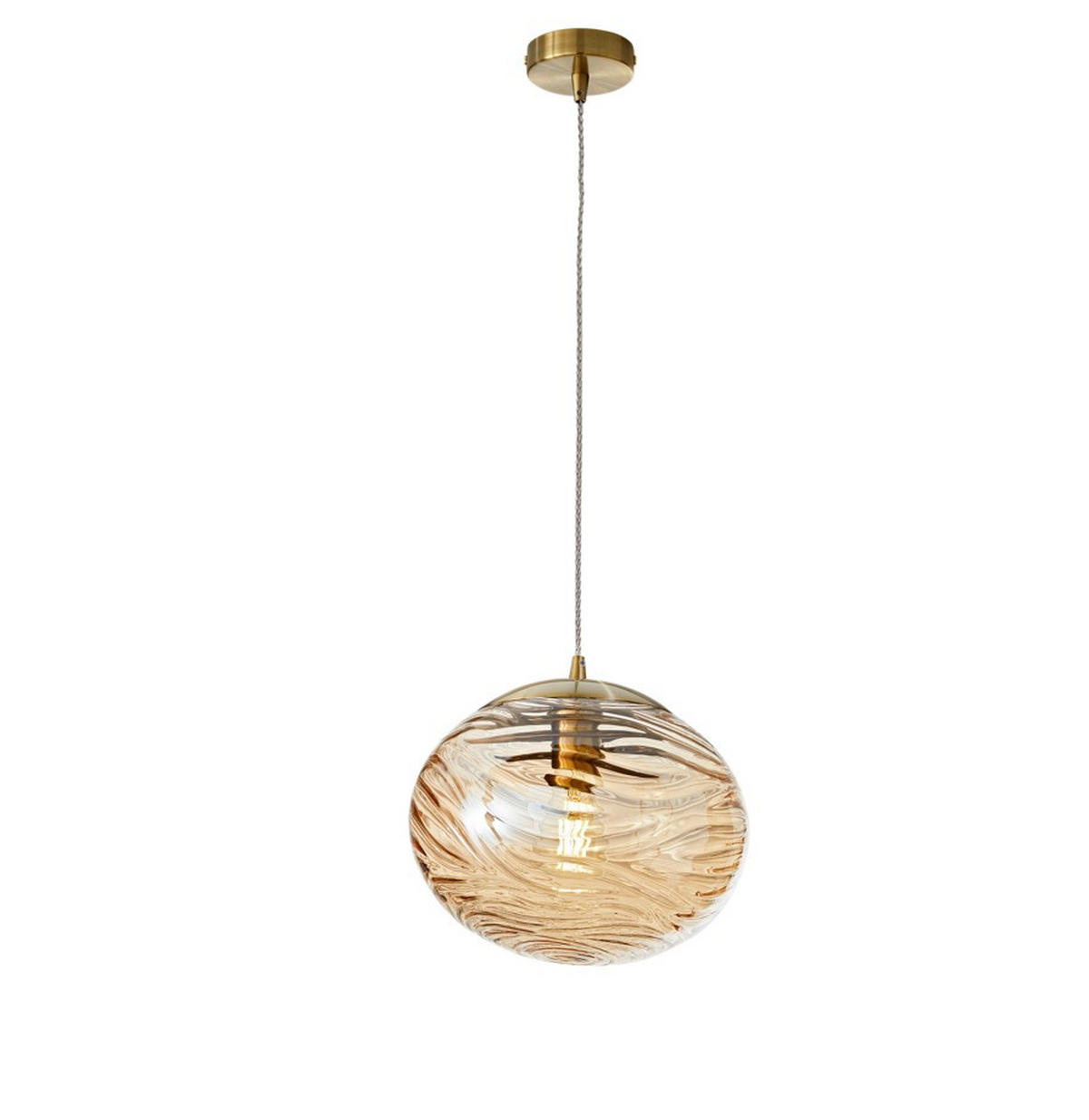 HÄNGELEUCHTE Luce Ambiente e Design 24,8/149,7 cm   - Goldfarben/Bernsteinfarben, LIFESTYLE, Glas/Metall (24,8/149,7cm)