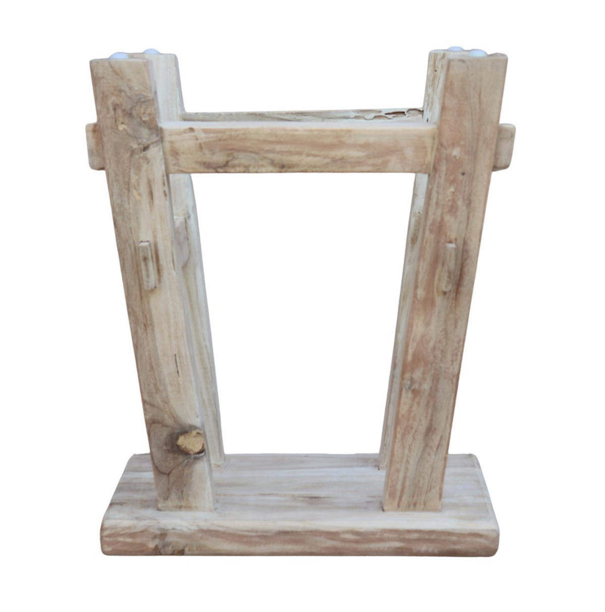 HOCKERBANK 40/25/50 cm Schwarz Recyclingholz vollmassiv  - Schwarz, Design, Holz (40/25/50cm) - Livetastic