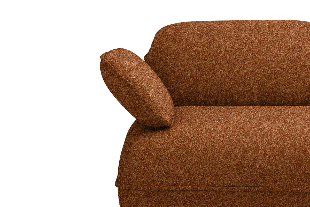 ECKSOFA Chenille Rostfarben  - Rostfarben/Schwarz, Design, Kunststoff/Textil (343/154cm) - Koinor