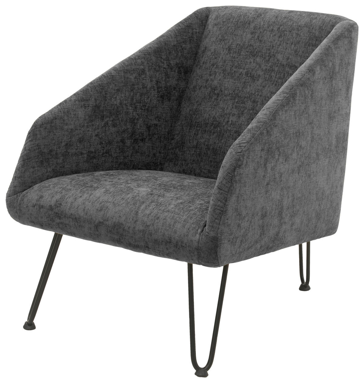 SESSEL in Chenille Dunkelgrau  - Dunkelgrau/Creme, Basics, Textil/Metall (60/71/83cm) - Livetastic