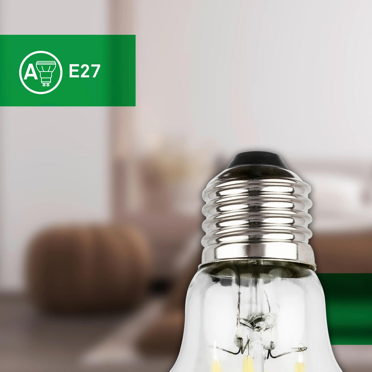 LED-LEUCHTMITTEL   E27 4 W 840 lm  - Silberfarben, Basics, Glas (6/10,6cm)