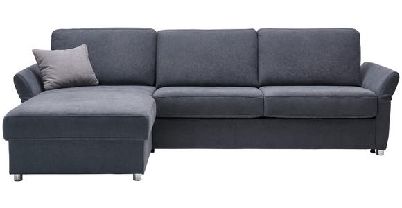 ECKSOFA in Flachgewebe Anthrazit 176/285 cm - Chromfarben/Anthrazit, KONVENTIONELL, Textil/Metall (176/285cm) - Novel