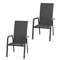KLAPPSESSEL-SET in Holz, Metall, Kunststoff Anthrazit  - Anthrazit, Basics, Holz/Kunststoff (62,5/110/70,5cm) - Siena Garden