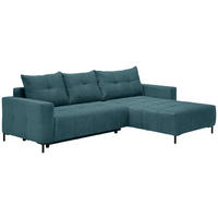 ECKSOFA Petrol Webstoff  - Petrol/Schwarz, KONVENTIONELL, Textil/Metall (292/192cm) - Carryhome