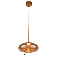 LED-PENDELLEUCHTE 31/31/30-150 cm  - Bernsteinfarben, Basics, Glas/Metall (31/31/30-150cm)