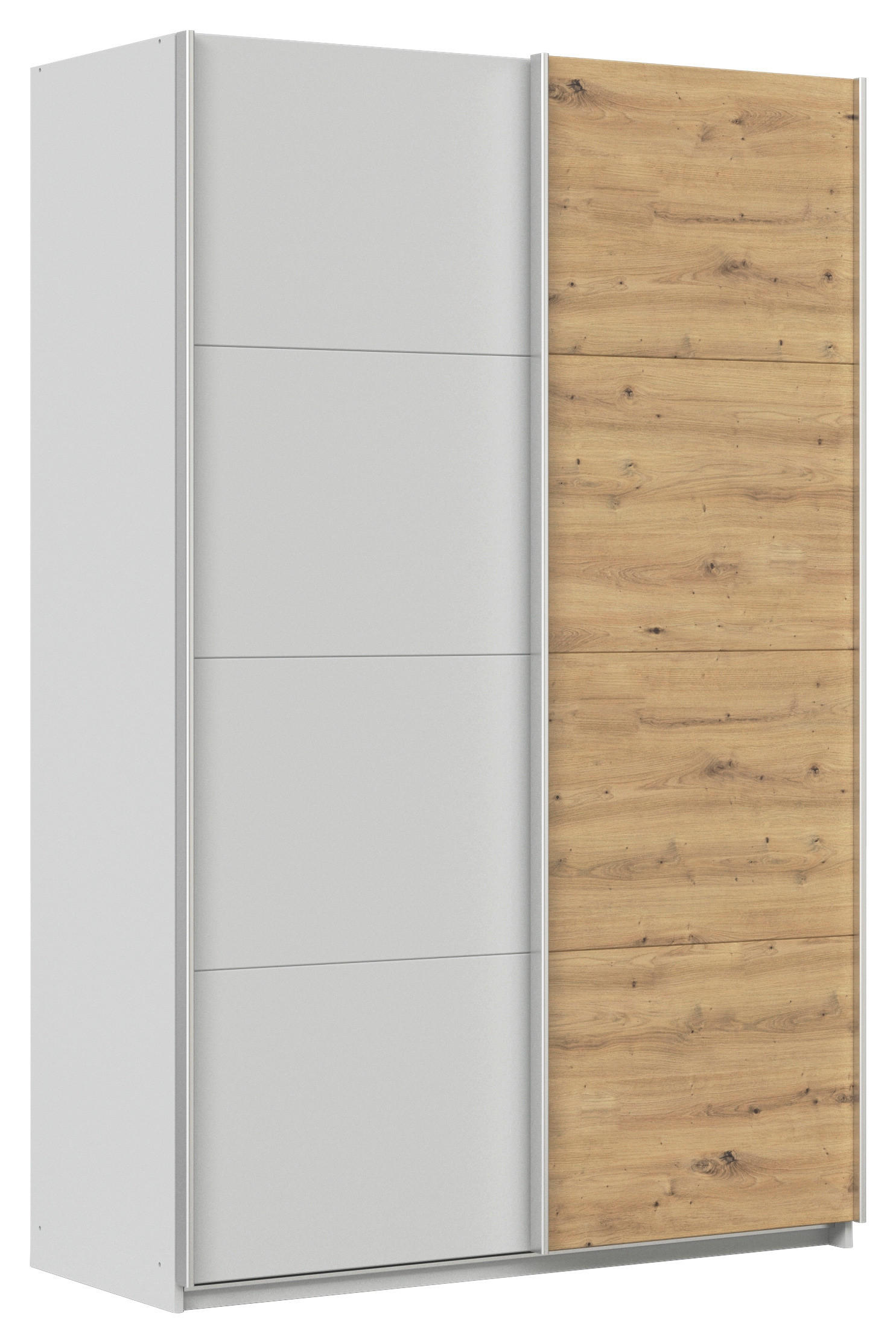 Schwebetürenschrank B: 136cm Feldkirch Seidengr/Eiche Dekor