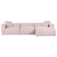 ECKSOFA  in Chenille Rosa  323/178 cm  - Schwarz/Rosa, MODERN, Kunststoff/Textil (323/178cm) - Carryhome
