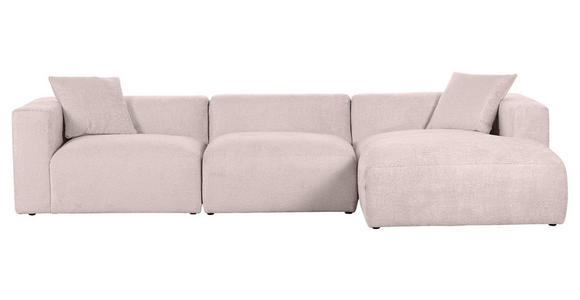 ECKSOFA  in Chenille Rosa  323/178 cm  - Schwarz/Rosa, MODERN, Kunststoff/Textil (323/178cm) - Carryhome