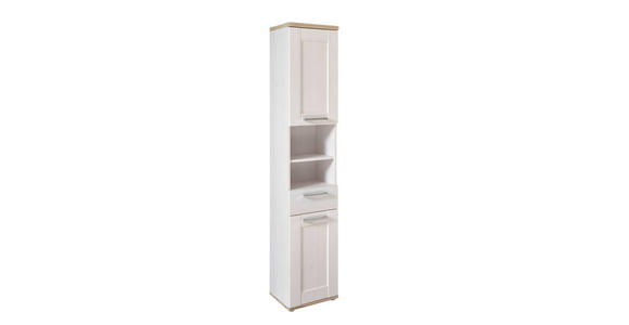 HOCHSCHRANK 38/190/32 cm  - Silberfarben/Lärchefarben, KONVENTIONELL, Holzwerkstoff/Kunststoff (38/190/32cm) - Xora