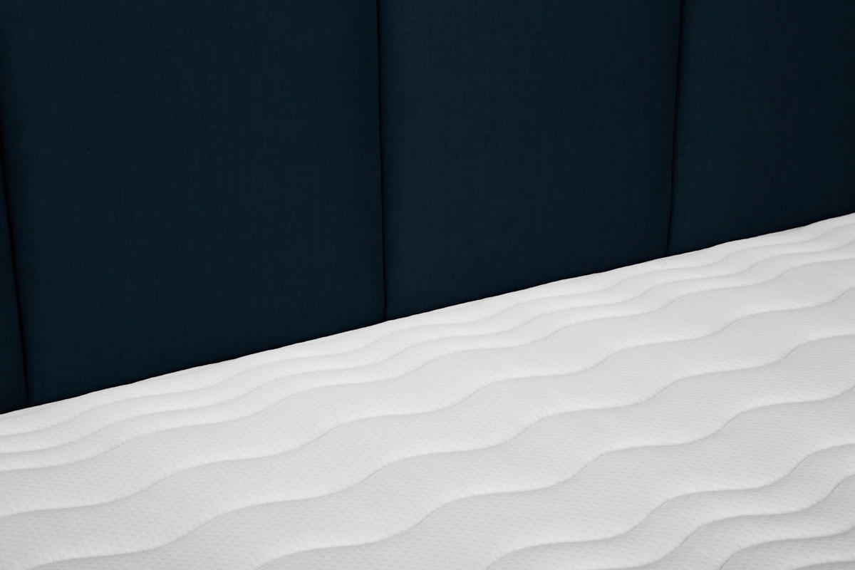 BOXSPRINGBETT 160/200 cm  in Dunkelblau  - Alufarben/Dunkelblau, Modern, Textil (160/200cm) - MID.YOU