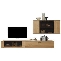 WOHNWAND  in Anthrazit, Eichefarben  336/195/44 cm  - Eichefarben/Anthrazit, Design, Glas/Holz (336/195/44cm) - Valnatura