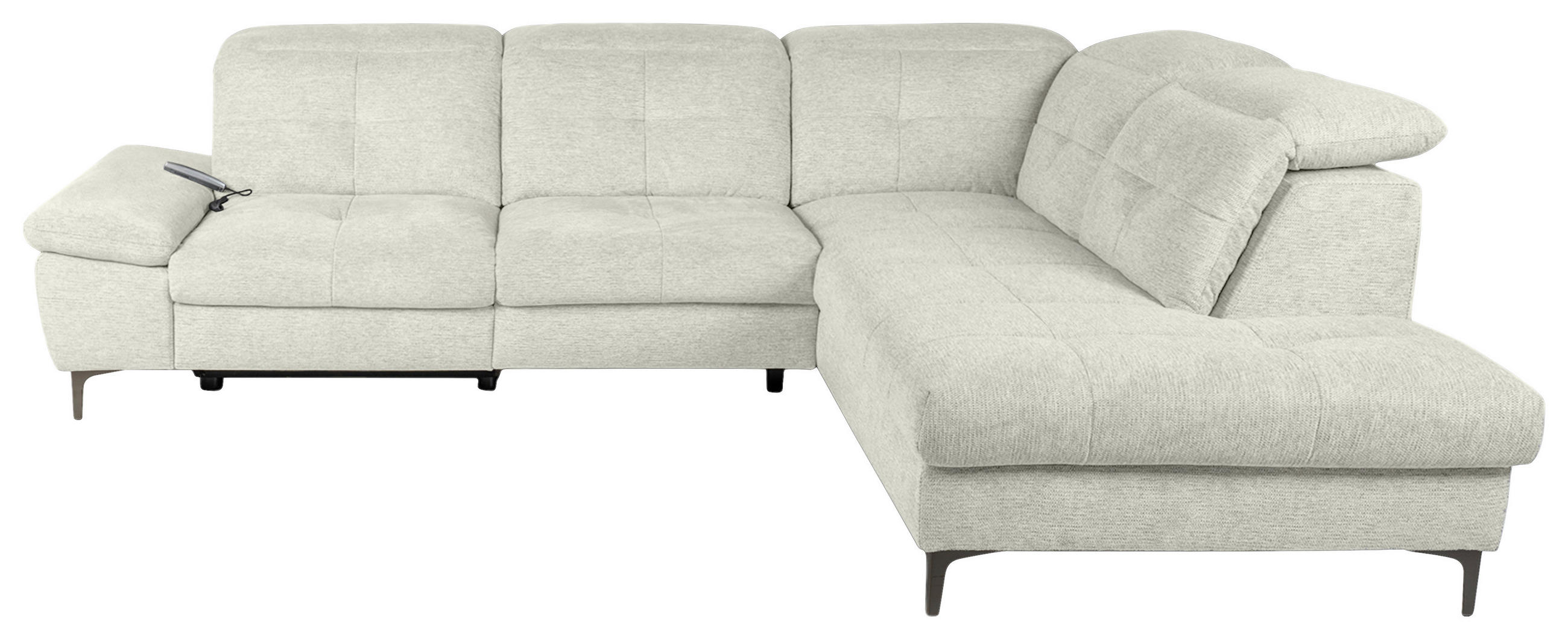 ECKSOFA Naturfarben Webstoff  - Schwarz/Naturfarben, KONVENTIONELL, Textil/Metall (288/225cm) - Carryhome
