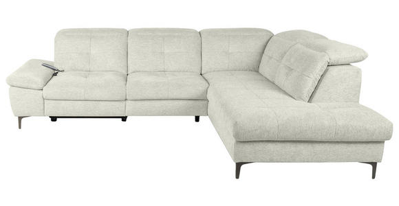 ECKSOFA Naturfarben Webstoff  - Schwarz/Naturfarben, KONVENTIONELL, Textil/Metall (288/225cm) - Carryhome