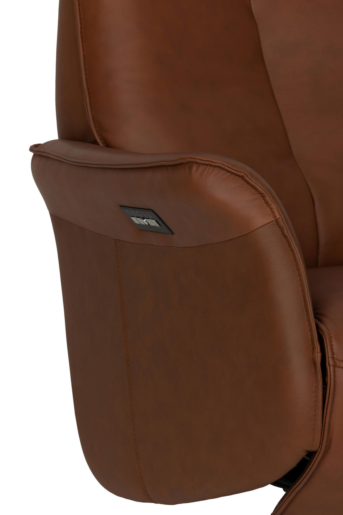 RELAXSESSEL Lederlook Echtleder    - Schwarz/Kupferfarben, Design, Leder/Holz (79/110/83cm) - Livetastic