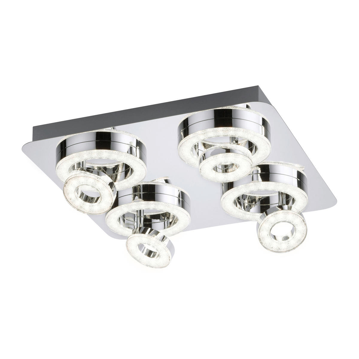 LED-Deckenleuchte 40/40/15 cm    - Silberfarben, KONVENTIONELL, Metall (40/40/15cm)