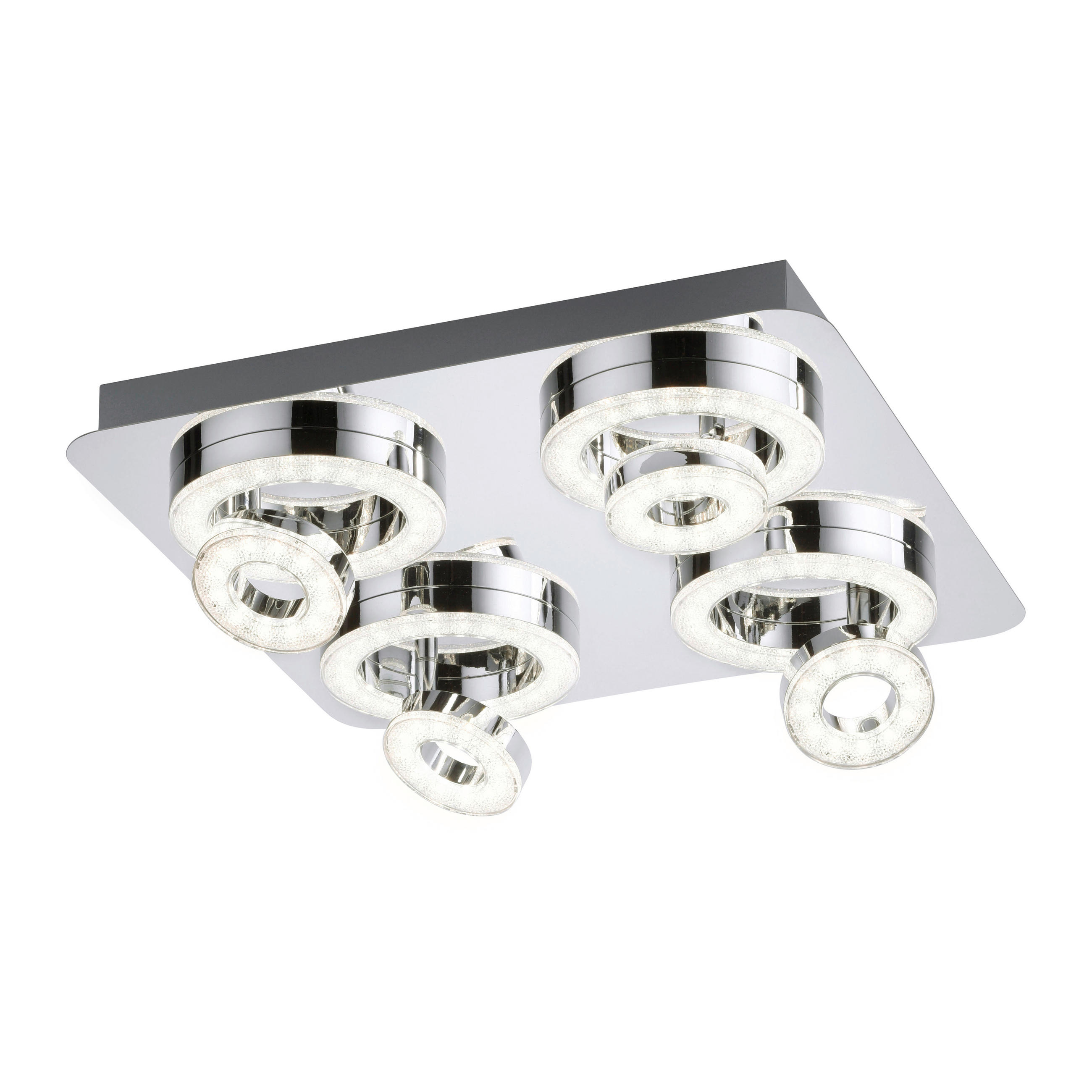Just Light LED-Deckenleuchte Lolasmart-Tim Silber 40x15x40 cm