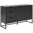 SIDEBOARD  in 136/79/40 cm  - Anthrazit/Schwarz, Design, Holzwerkstoff/Metall (136/79/40cm) - Novel