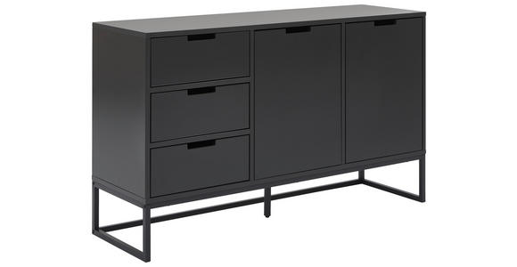 SIDEBOARD  in 136/79/40 cm  - Anthrazit/Schwarz, Design, Holzwerkstoff/Metall (136/79/40cm) - Novel
