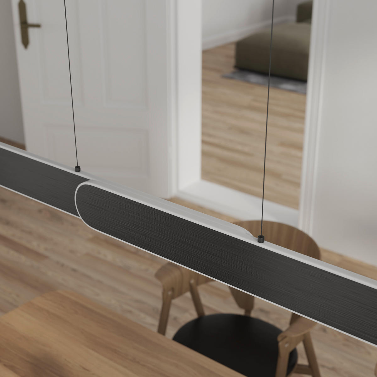 LED-HÄNGELEUCHTE Otis Linear 115/7,5/150 cm   - Schwarz, Design, Metall (115/7,5/150cm) - Dieter Knoll