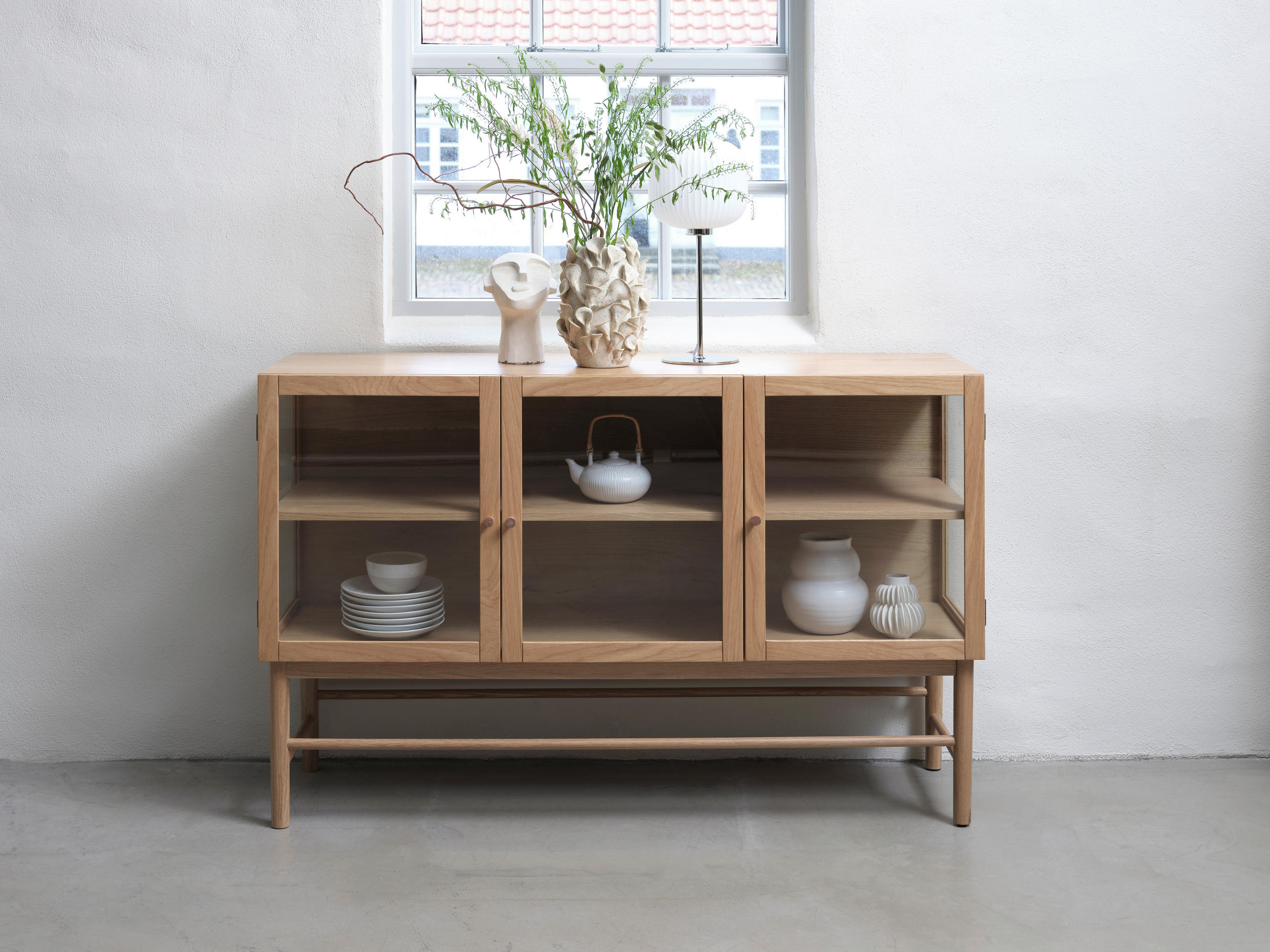 SIDEBOARD Eichefarben 140/88/43 cm - Eichefarben, Basics, Glas/Holz (140/88/43cm) - Boxxx