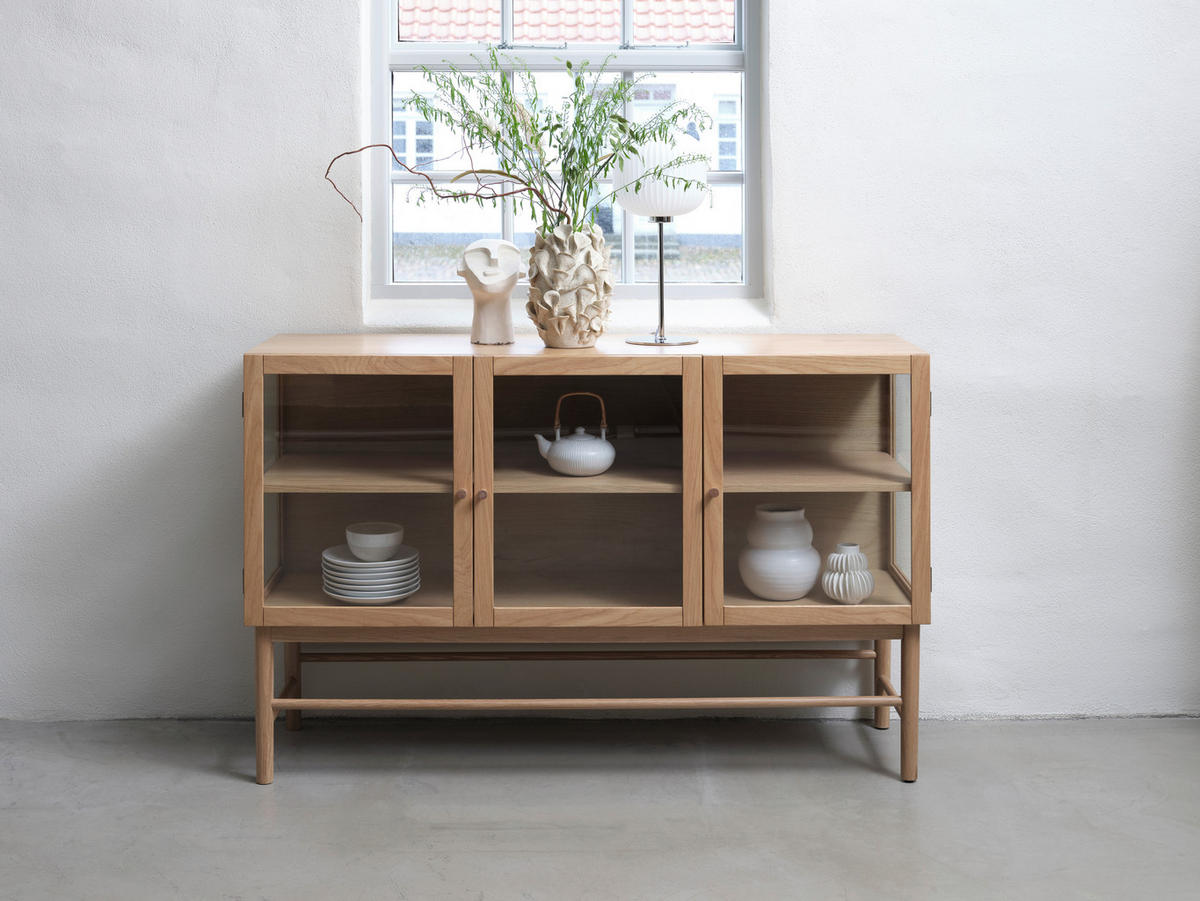 SIDEBOARD Eichefarben  140/88/43 cm  - Eichefarben, Basics, Glas/Holz (140/88/43cm) - Boxxx