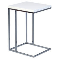 BEISTELLTISCH 43/38/62,5 cm Weiß, Chromfarben rechteckig  - Chromfarben/Weiß, Design, Metall (43/38/62,5cm)