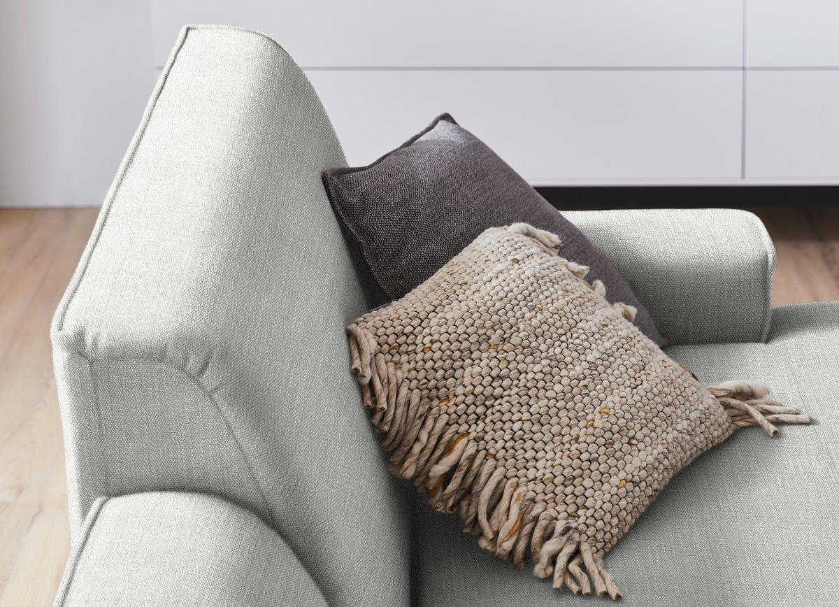 ECKSOFA in Flachgewebe Grau  285/190 cm  - Schwarz/Grau, Design, Textil/Metall (285/190cm) - Johann Jakob