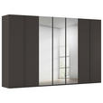 DREHTÜRENSCHRANK 350/235/61 cm,  in Graphitfarben, 7-türig  - Graphitfarben, Basics, Glas/Holzwerkstoff (350/235/61cm) - Novel