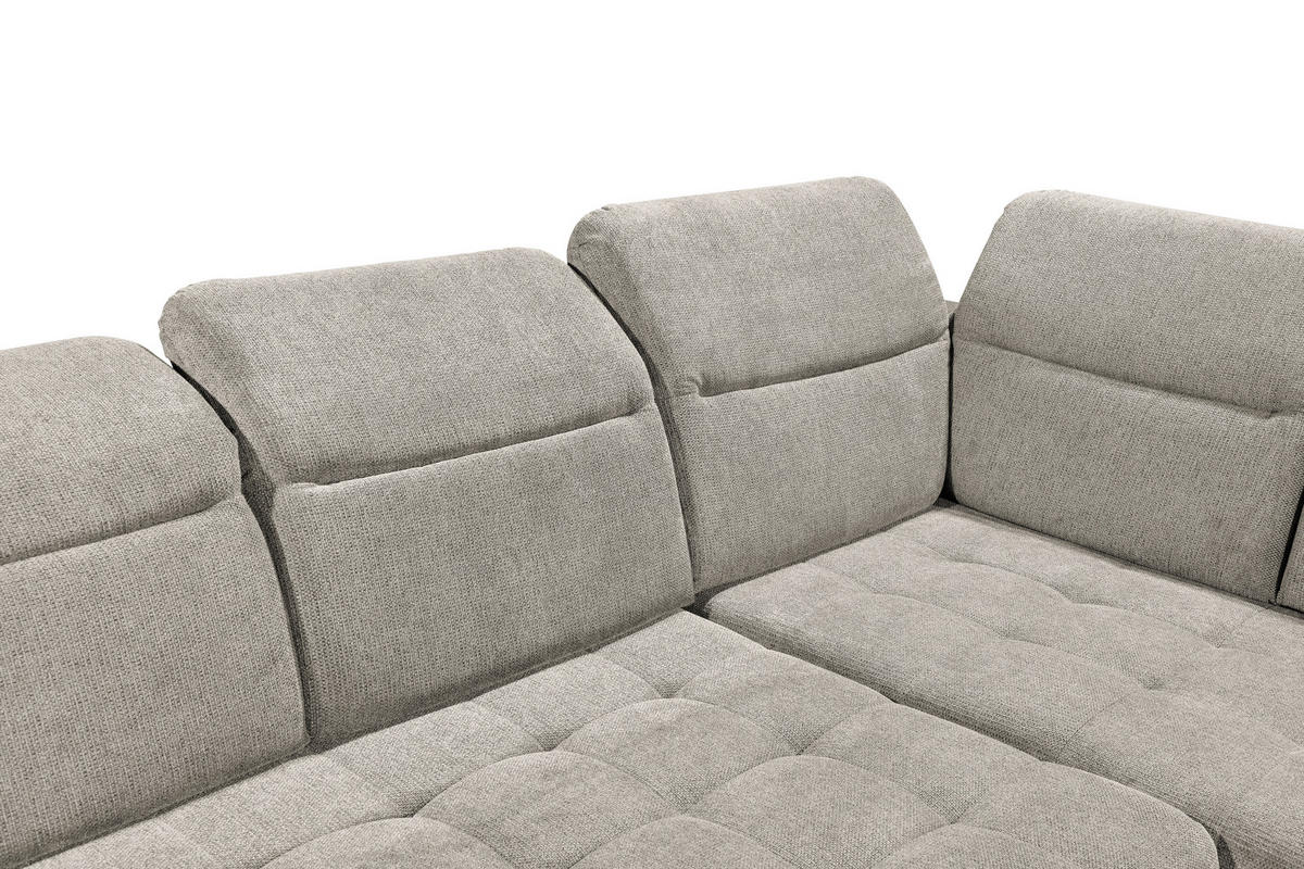 ECKSOFA in Webstoff Grau  - Schwarz/Grau, Konventionell, Kunststoff/Textil (282/200cm) - MID.YOU