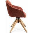 ARMLEHNSTUHL  in Velours  - Eichefarben/Rot, Design, Holz/Textil (58/82,5-85,2/60cm) - Johann Jakob