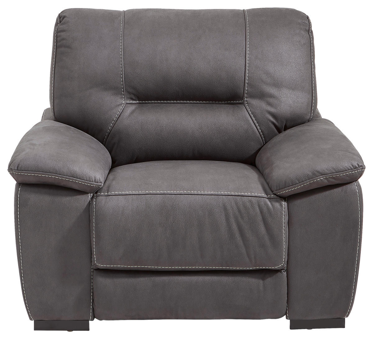 RECLINERFÅTÖLJ i vävt tyg grå  - svart/grå, Klassisk, trä/textil (114/97/100cm) - Cantus