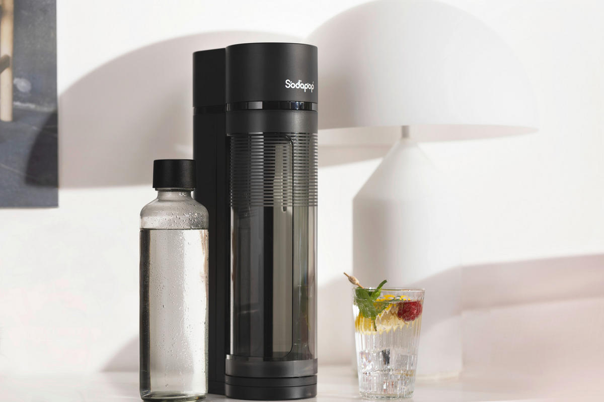 WASSERSPRUDLER-FLASCHE Logan 2er Set  - Transparent, Basics, Glas (7/28.5/7cm) - Sodapop
