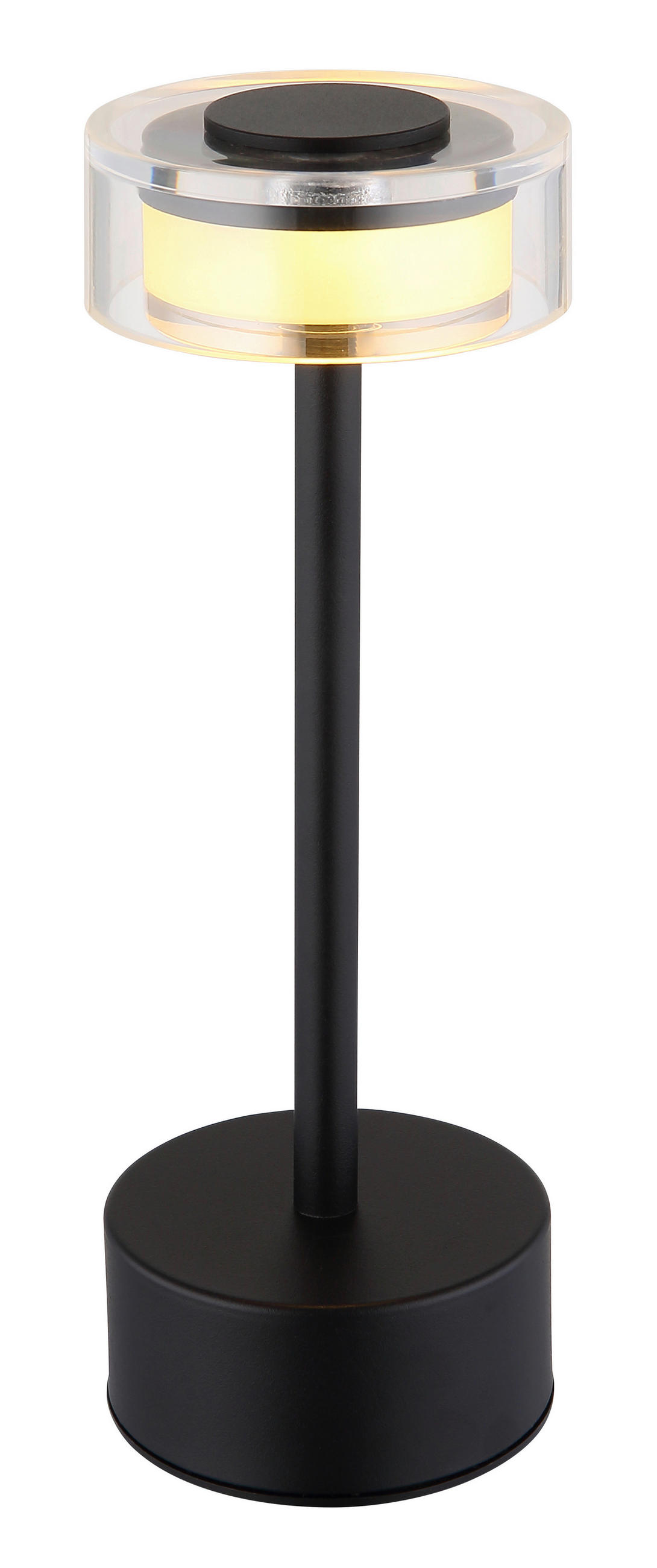 AKKU-TISCHLEUCHTE - Klar/Opal, Design, Kunststoff/Metall (8/23,5cm) - Globo