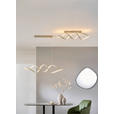 LED-HÄNGELEUCHTE 100/22/120 cm  - Sandfarben, Design, Kunststoff/Metall (100/22/120cm) - Novel