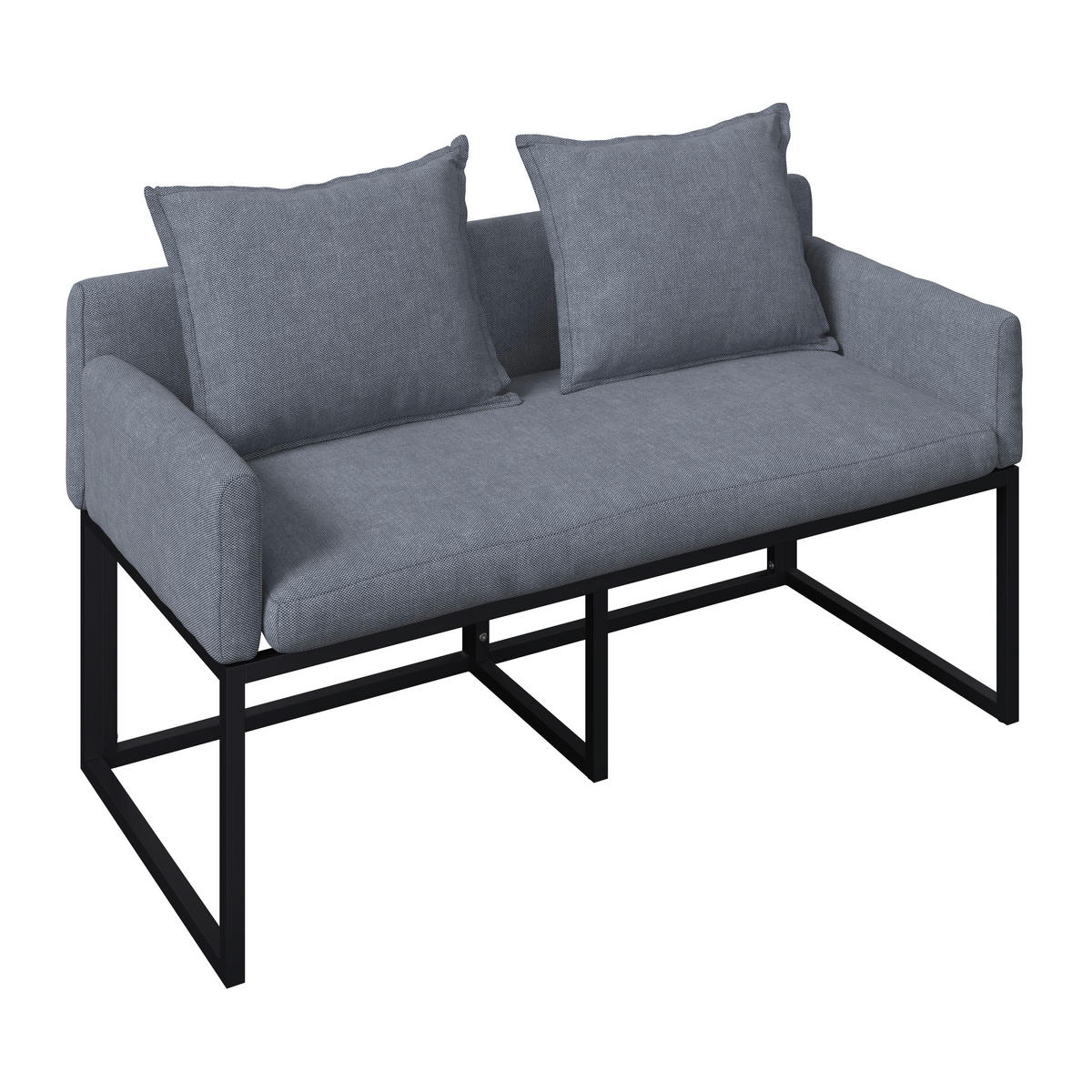 GARTENBANK 136/85/62 cm  in Grau  - Grau, MODERN, Textil/Metall (136/85/62cm) - Beldano