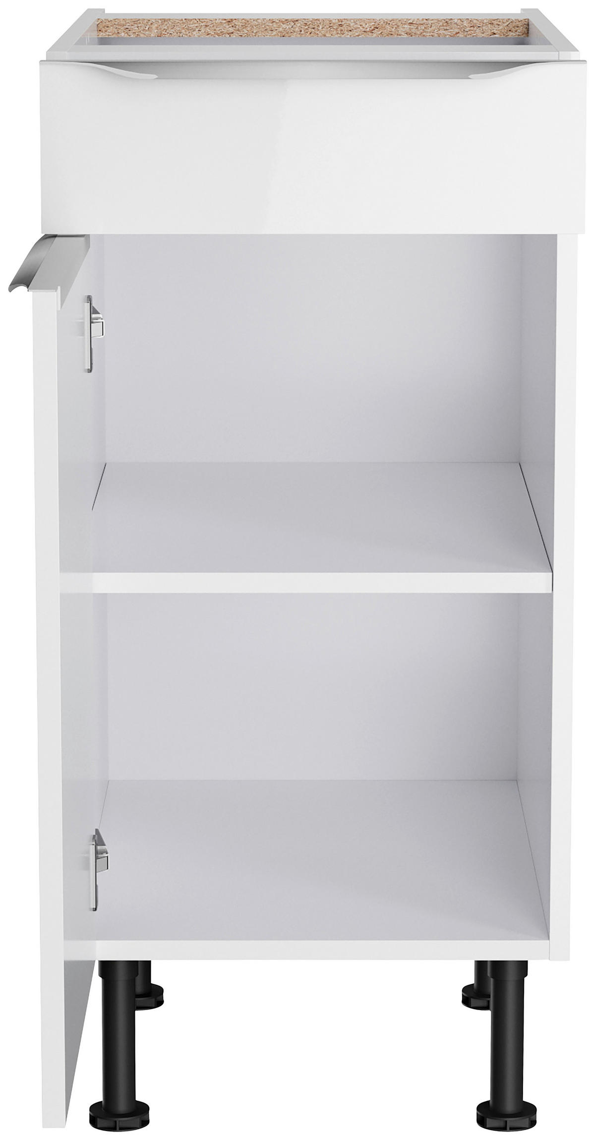 KÜCHENLEERBLOCK 270 cm   in Weiß, Weiß Hochglanz  - Edelstahlfarben/Weiß Hochglanz, Basics, Holzwerkstoff/Metall (270cm) - Optifit