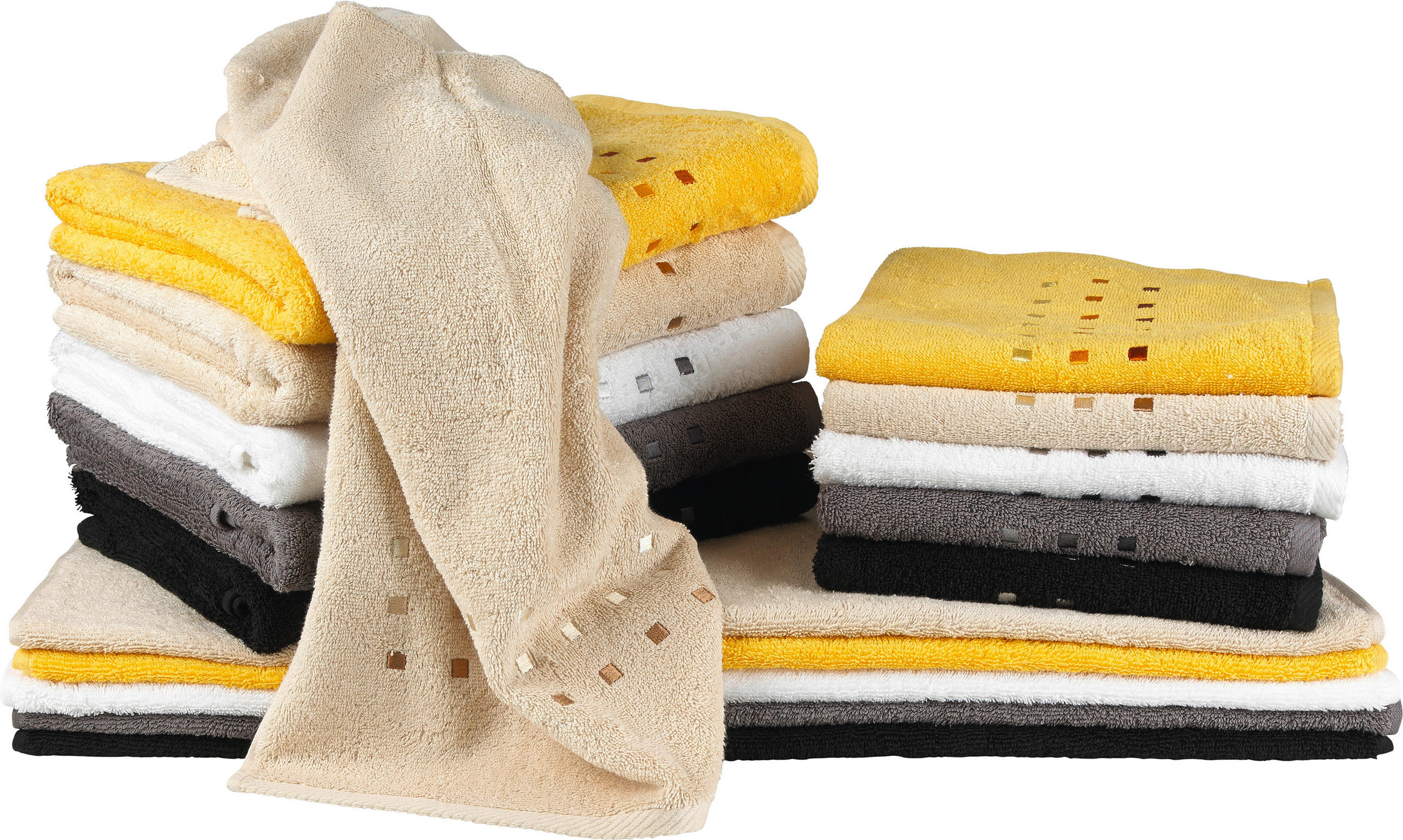 HANDDUK Quattro gul  - gul, Klassisk, textil (50/100cm) - Best Price