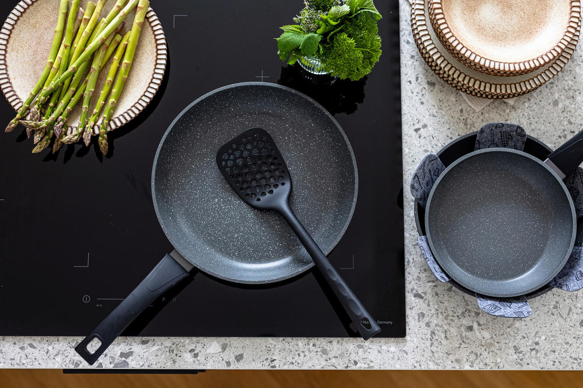 PFANNENSET LEONIS Aluminium 3-teilig  - Schwarz, Basics, Metall - Mäser