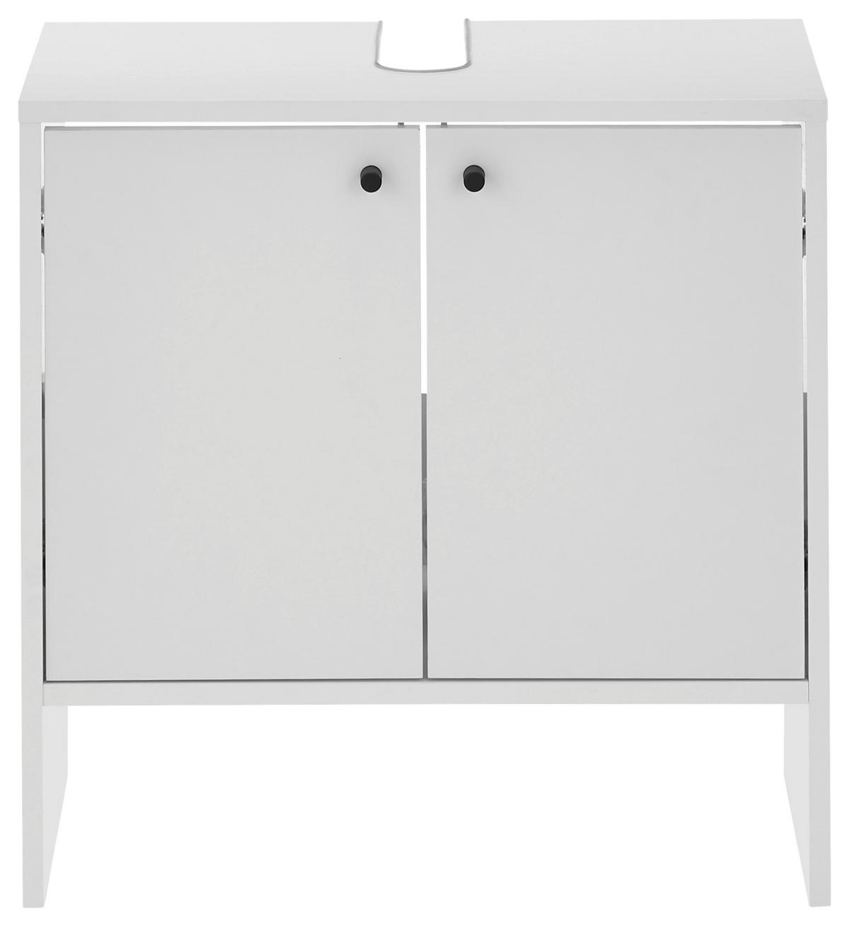 WASCHBECKENUNTERSCHRANK 60/60/35 cm  - Weiss/Schwarz, Modern, Holzwerkstoff/Kunststoff (60/60/35cm) - MID.YOU