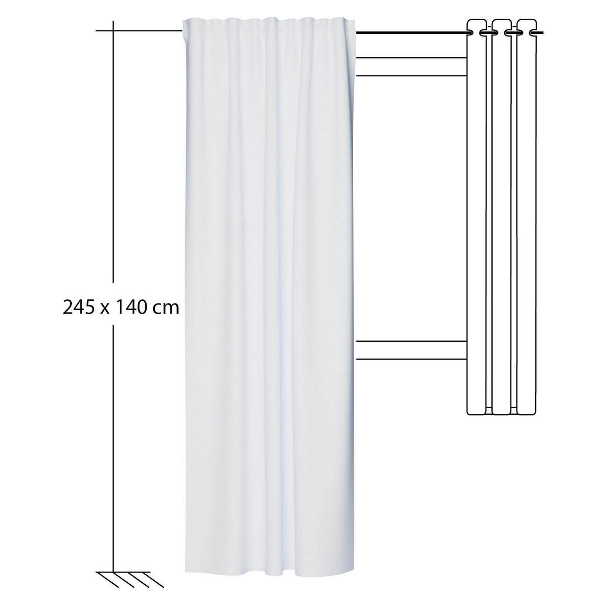 FERTIGVORHANG blickdicht  - Creme, Basics, Textil (140/245cm) - Fuggerhaus