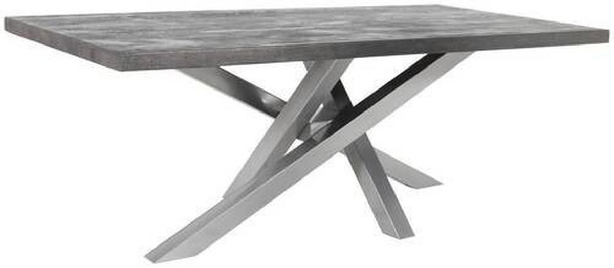 TISCHPLATTE Wildeiche massiv Graubraun  - Graubraun, MODERN, Holz (240/100/5,5cm) - Boxxx