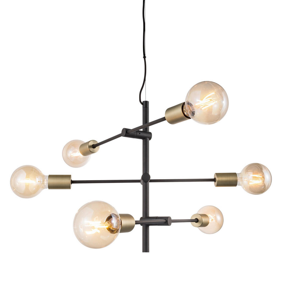 PENDELLEUCHTE Josefine 55/55/79 cm  - Schwarz, Design, Metall (55/55/79cm) - Nordlux