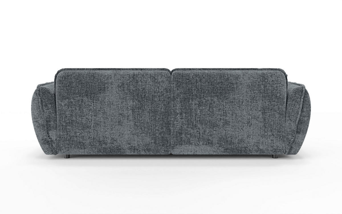 ECKSOFA Nelia Dunkelgrau Chenille  - Dunkelgrau/Schwarz, Design, Kunststoff/Textil (155/252cm) - P & B