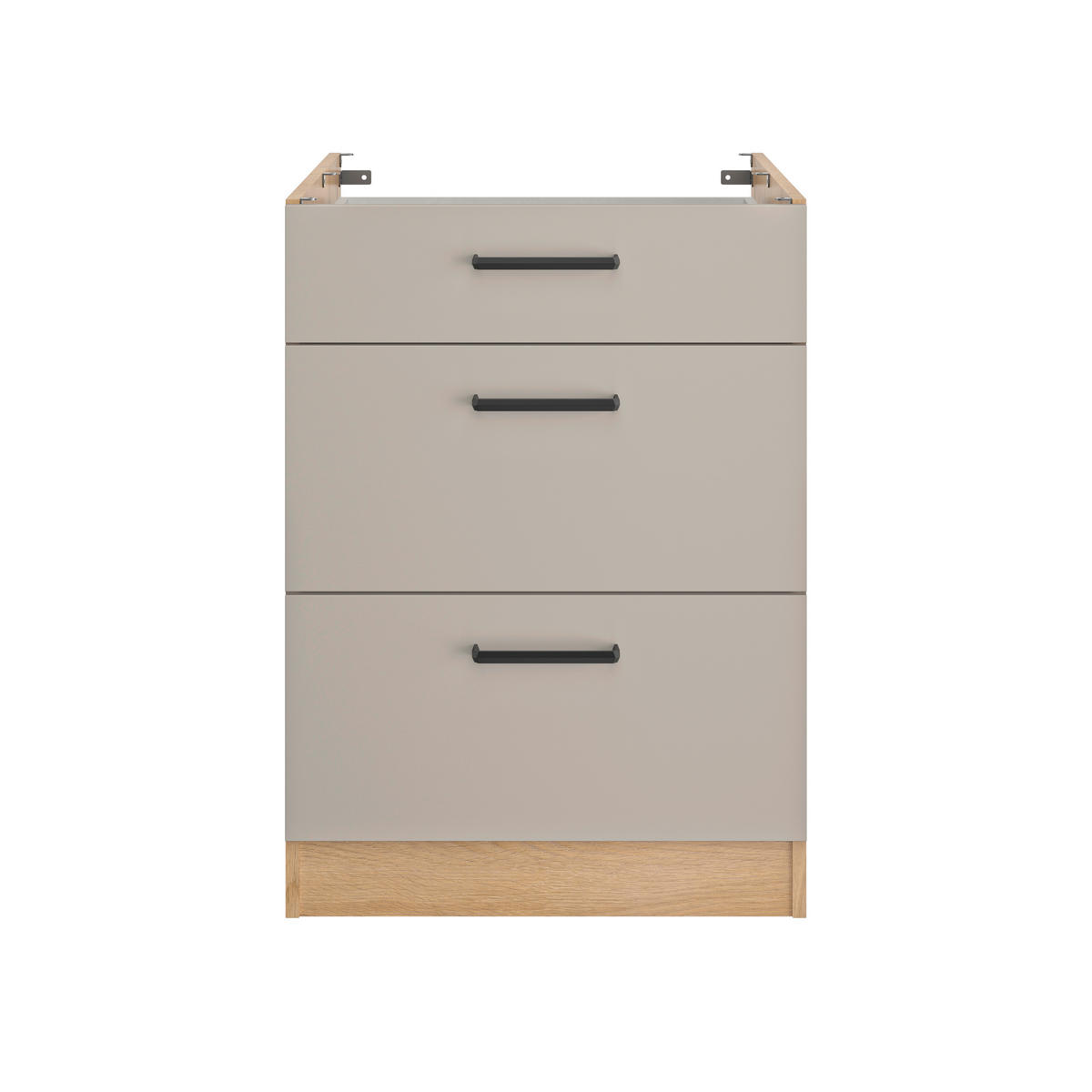 KÜCHENLEERBLOCK   in Beige, Beigebraun  - Beige/Beigebraun, Trend, Holzwerkstoff/Metall (180/211/60cm) - MID.YOU