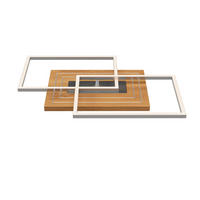 LED-DECKENLEUCHTE Saalbach S 50/42/7 cm   - Silberfarben, Natur, Holz/Metall (50/42/7cm)