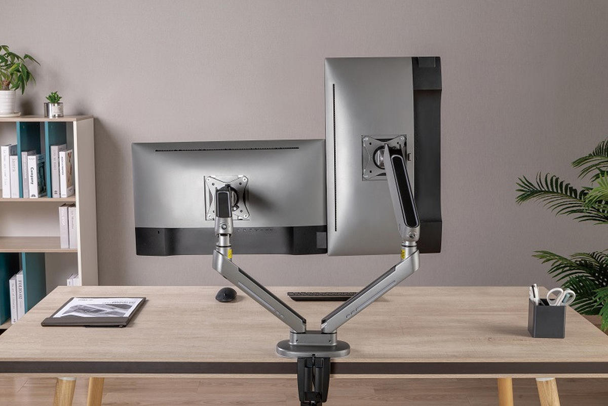 MONITOR-HALTERUNG Metall, Kunststoff Dunkelgrau  - Dunkelgrau, Design, Kunststoff/Metall (105/62,2/15,2cm) - Boxxx