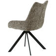 STUHL  in Eisen Chenille Metall, Textil  - Schwarz/Braun, Design, Textil/Metall (55/89/61cm) - Ambia Home